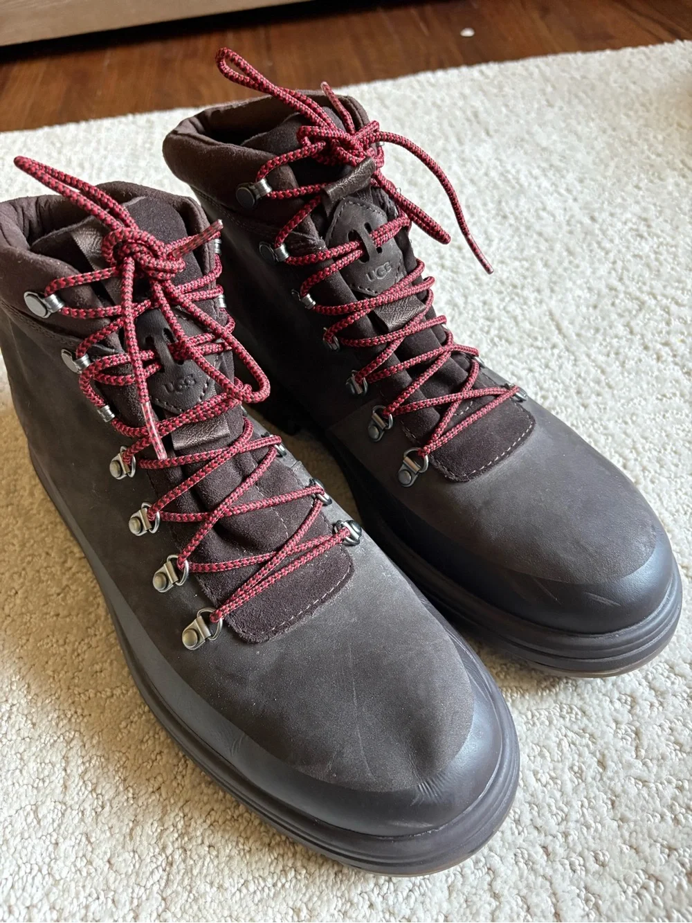 UGG Emmett Duck Boot Waterproof Leather Hiking Snow Boots Brown Size 10